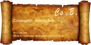 Csenger Benedek névjegykártya